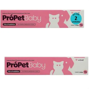 PRÓPET BABY 14G PRÉ E PROBIÓTICO PARA CÃES E GATOS UCBVET KIT COM 2