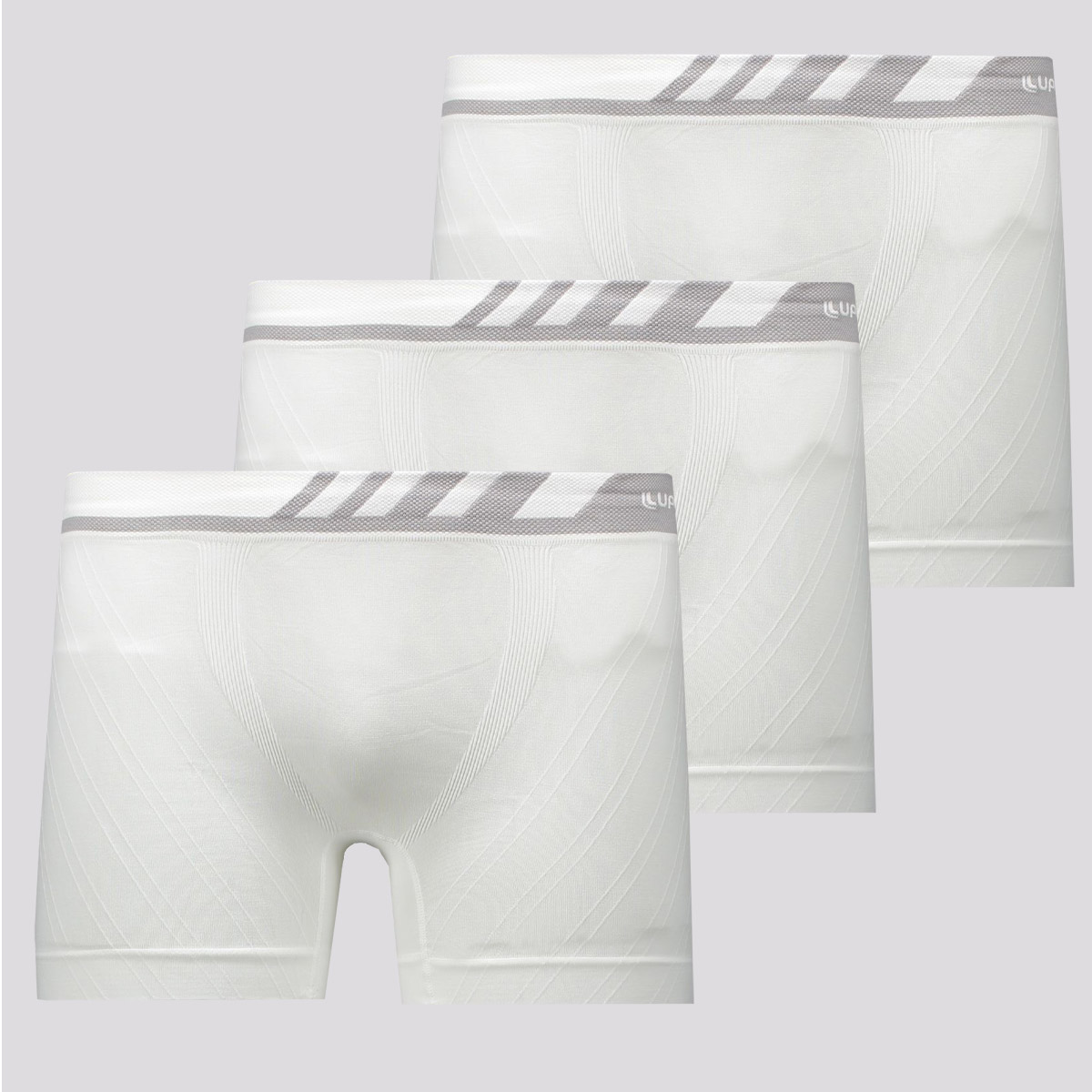 Kit de 3 Cuecas Boxer Lupo Especial Microfibra Branca