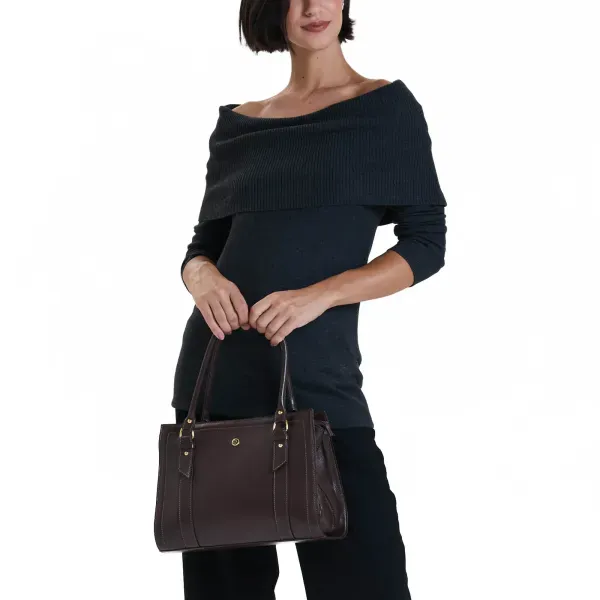 Bolsa Handbag Feminina Couro Essence Le Postiche Marrom