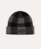 gorro de tricot juvenil xadrez preto UNICO