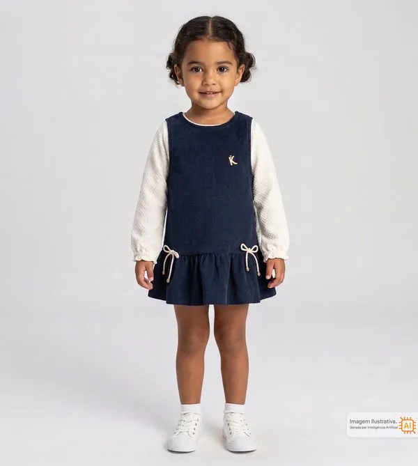 Salopete com Blusa Ternura Marinho - 2