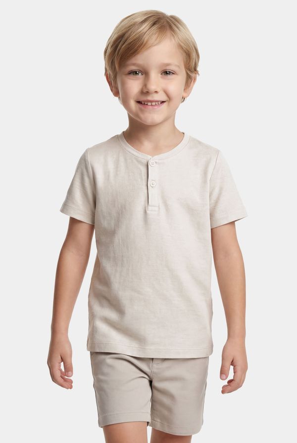 Camiseta Manga Curta Infantil Malha Tricot Marfim 116 - 6