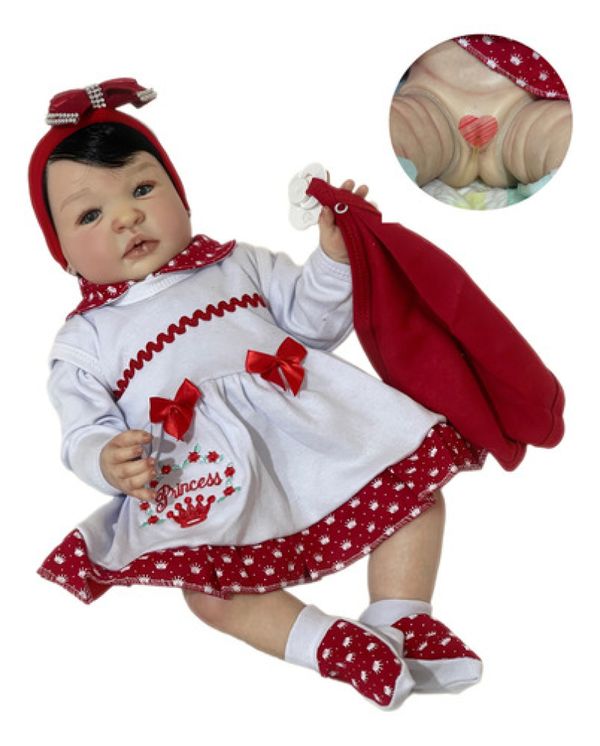 Bebe Reborn Princesa Banho Silicone Mama E Faz Xixi