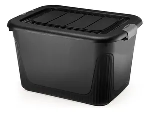 Caixa Organizadora Container 80 Trava/roda Plasnorthon Preto