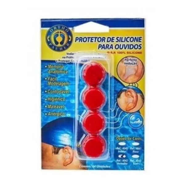 Protetor de Silicone para Ouvido Ortho Pauher Vermelho Único