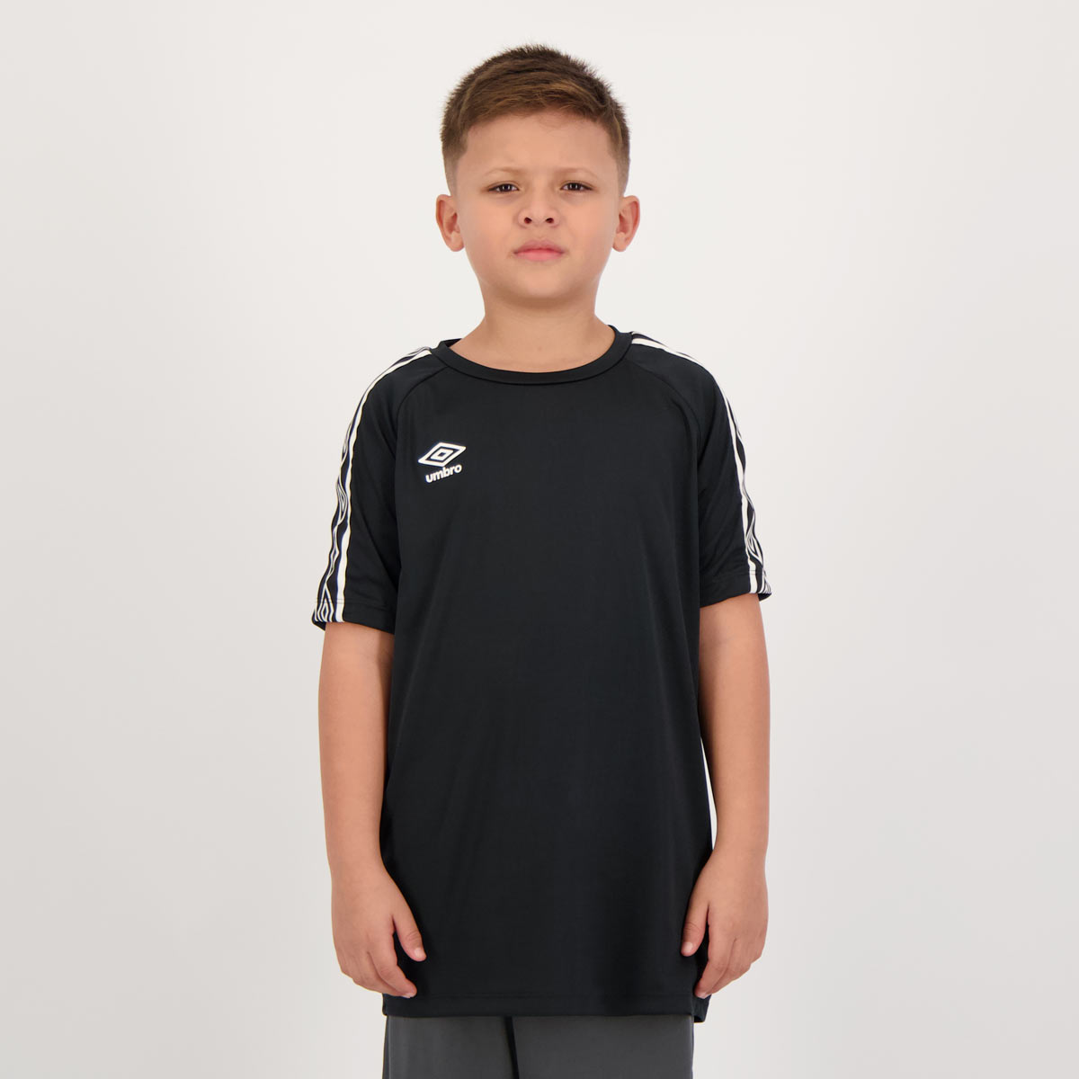 Camisa Umbro Traditional Tape Juvenil Preta