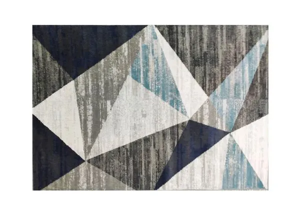 Tapete Egípcio Calypso Abdalla Bege Azul e Cinza 2 2,00x2,50m