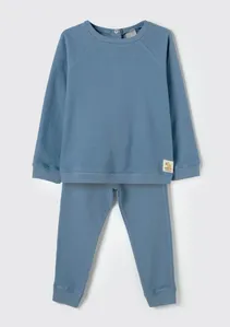 Conjunto Longo Infantil Menino Toddler em Malha Texturizada - Azul 002