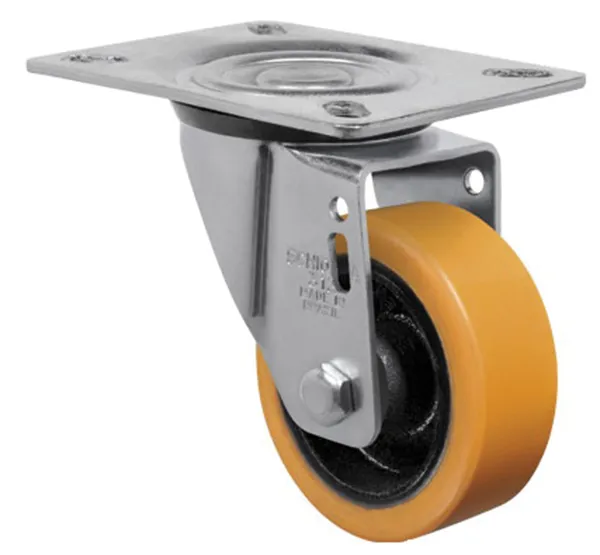 Rodízio giratório 4" de poliuretano e ferro fundido GL 414 PN - SCHIOPPA