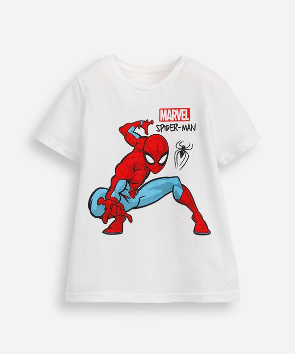 camiseta de algodão infantil manga curta homem aranha off white 5