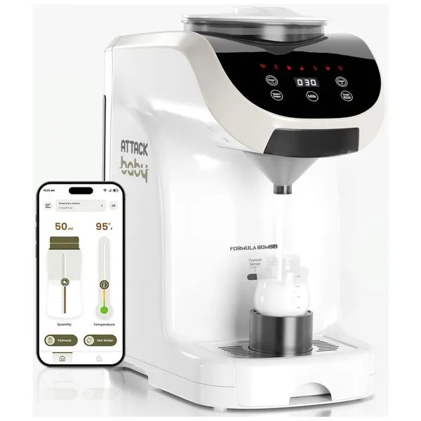Aquecedor de Mamadeiras Infantil Attack Baby Smart - Controle por App WiFi, Aquecimento Instantâneo 37°C a 57°C, Capacidade 30-240 ml,110 volts