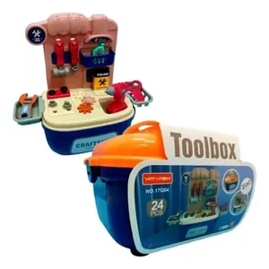 Maleta de Ferramentas Infantil com 24 Peças Azul para Brincadeira Educativa Portátil Vida Pratika Maleta de Ferramentas Infantil com 24 Peças Azul Brinquedo Educativo Portátil Vida Pratika