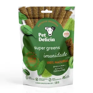 Petisco Pet Delícia Super Greens Sticks Vegetariano 120 g