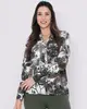 Camisa Feminina Viscose Floral Branca GG