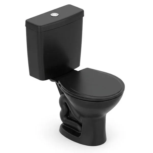 Kit Vaso Sanitario Com Caixa Acoplada E Acessorios Para Instalacao 3/6L Saveiro Preto Celite (MP)