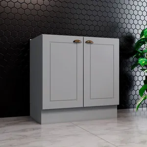 Balcão Sem Tampo 2 Portas Americana Henn 80cm | Cinza