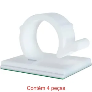 Clip Adesivo 9mm Branco 4 Peças - Sforplast (MP)