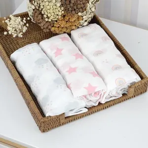 Cueiro Swaddle Soft com 3 peças 80x80cm Chuvinha Colorida