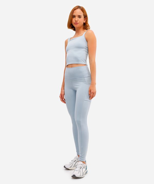 calça legging feminina esportiva com bolsos azul M