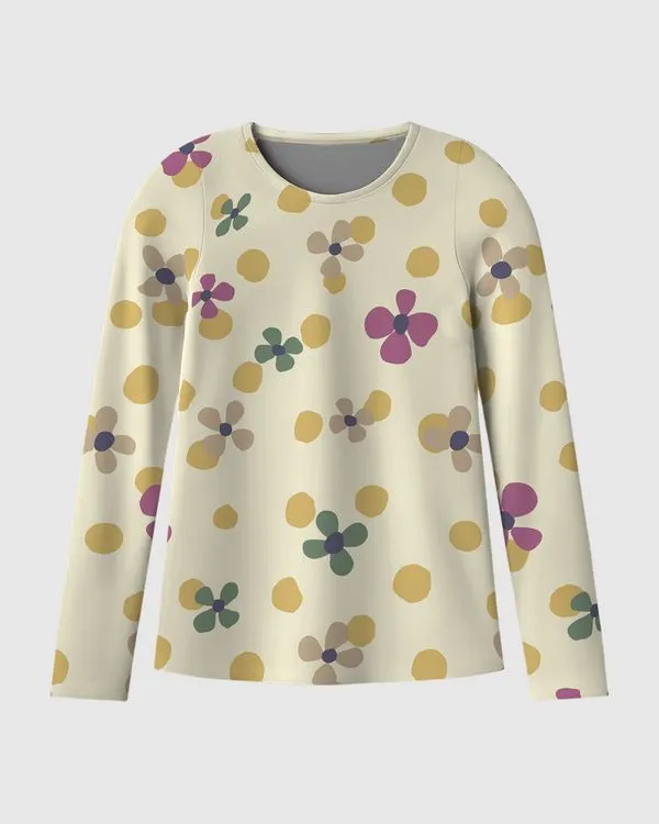 Blusa Infantil Menina Manga Longa Estampada Em Algodão Malwee Kids Off White - 10