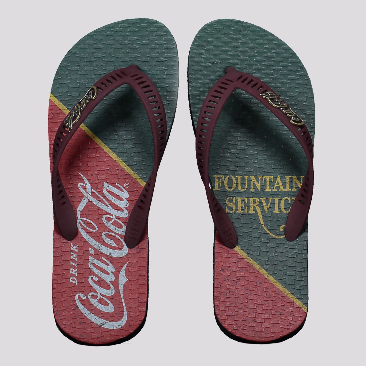 Chinelo Coca Cola Fontain Verde e Vermelho