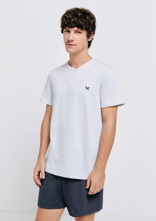 Pijama Masculino Curto Em Malha - Cinza XG