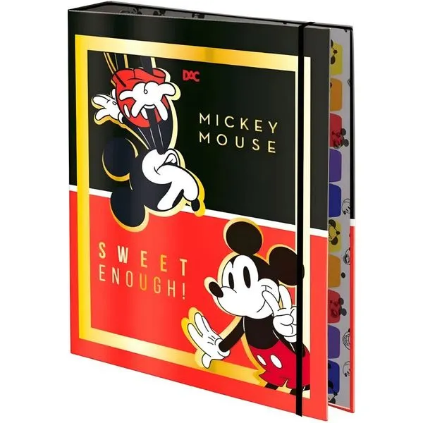 Fichário Universitário Argolado com Elástico Dac 4403 48 Folhas 10 Divisórias Tema Mickey Mouse Disney Preto Fichário Universitário Argolado com Elástico Dac 4403 48 Folhas Tema Mickey Mouse Disney Preto