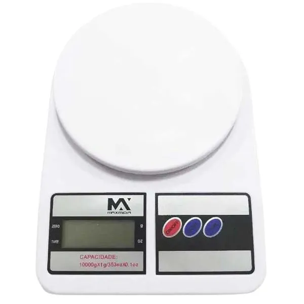 Balança De Cozinha Digital Alta Precisão Maxmidia 10kg Branco (MP)