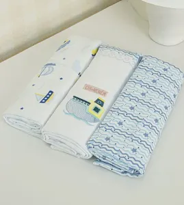 Kit Cueiros Barco Cia do Neném com 3 Unidades Azul