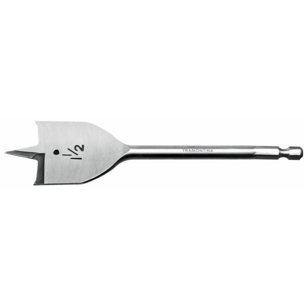 Broca para Madeira Ponta Chata 1/4" x 150mm Tramontina Master Broca Para Madeira Ponta Chata 1/4 X 150 Mm Corpo Em aço Especial Haste Encaixe Rápido 1/4 43144101 Tramontina