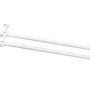 Kit Varão Duplo Para Cortina 3,00m Vilela Pintura Epóxi 100% Ferro - Branco