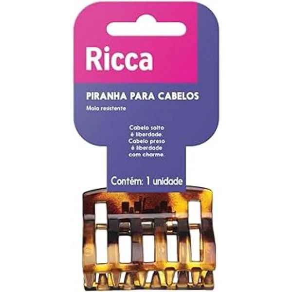 Piranha de Cabelo Retangular Média Ricca Ricca Piranha Média Retangular