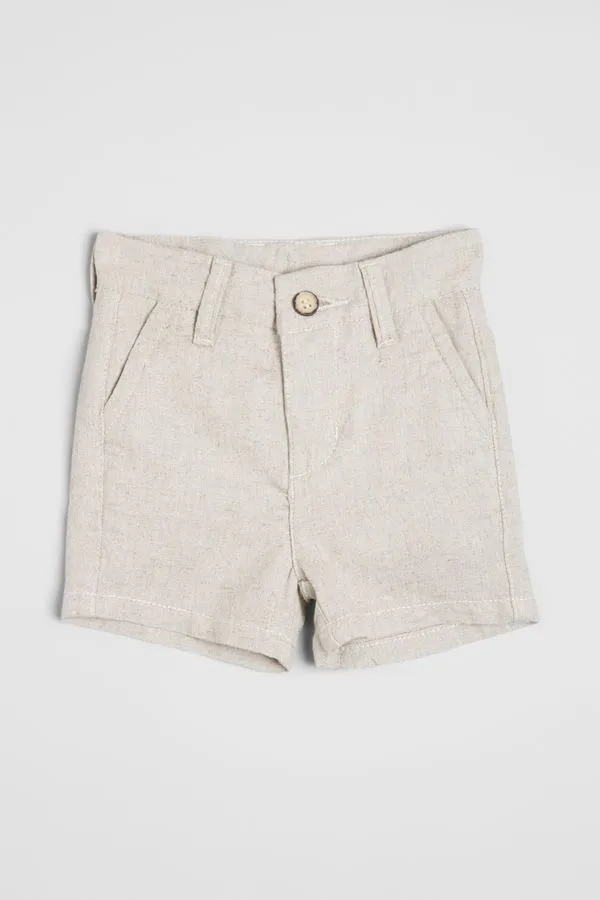 Bermuda Reserva Mini Bebê Linho Festa Khaki - M