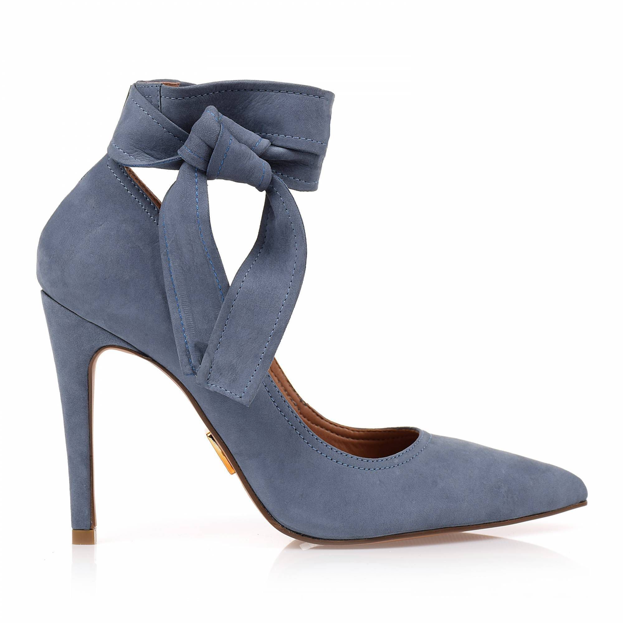 Scarpin Salto Alto Nobuck Denim