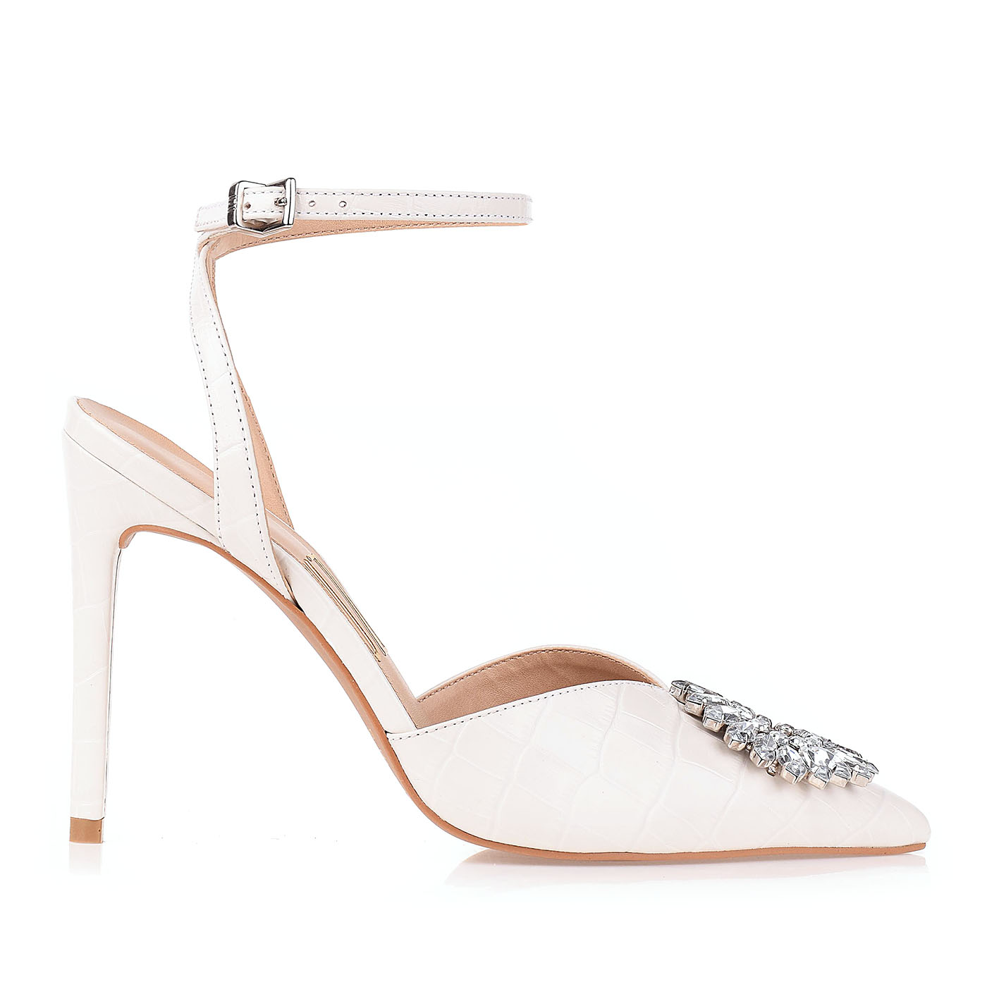 Slingback Salto Alto Croco Ice