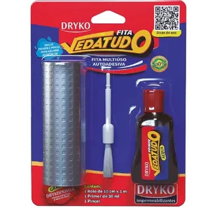 Fita Vedatudo de Alumínio 1 Metro com Pincel e Primer - BLISTER-ALUM - DRYKO