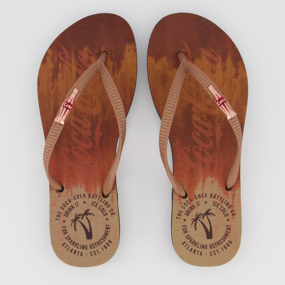Chinelo Coca Cola Fashion Feminino Marrom