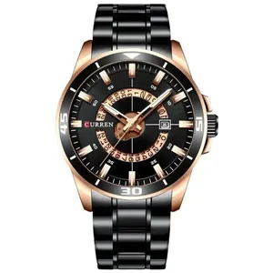 Relógio de Pulso Masculino Quartzo Analógico Pulseira de Aço Inox à Prova D'água Preto Curren Relógio de Pulso Masculino Quartzo Analógico Aço Inox à Prova D'água Preto Curren