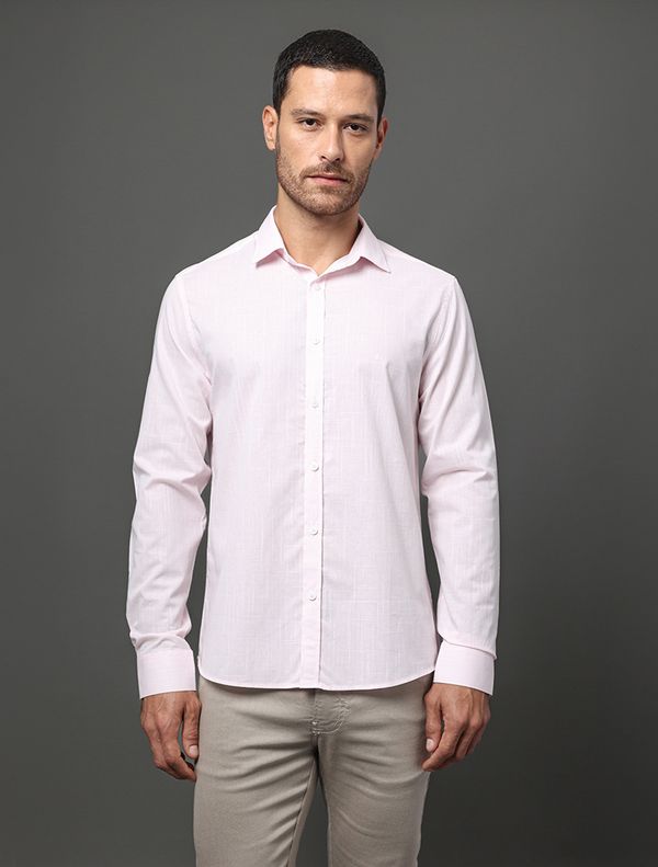 Camisa Masculina Slim Algodão Calvin Klein - Rosa Claro Camisa Masculina Slim Algodão Calvin Klein Rosa Claro 6