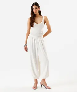 calça aladim feminina cós elástico off white 44