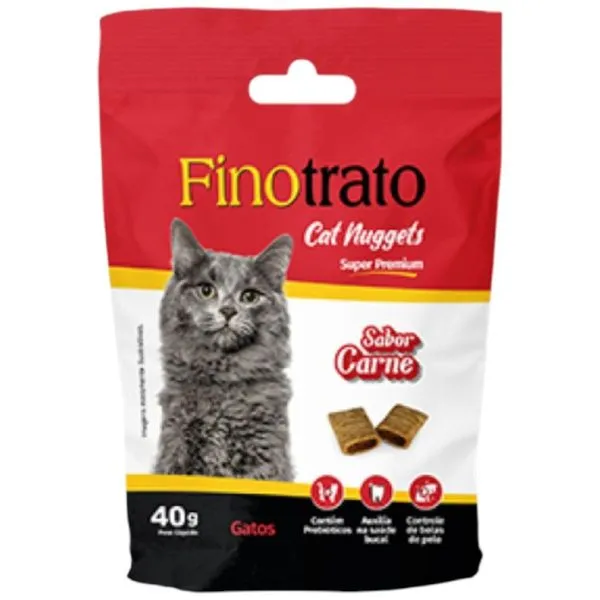 Petisco Gatos Nuggets Finotrato Carne 40g (MP)