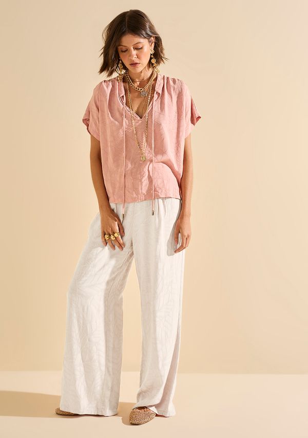 Calça Morena Rosa Wide Alta Off White 36