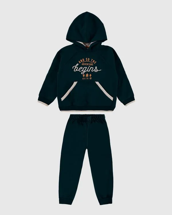 Conjunto Menino Blusão Estampa Bordada Em Moletom Flanelado - Carinhoso Cinza - 8