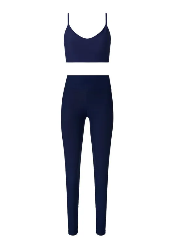 Kit Top E Legging Esportivo Proteção UV - Azul G
