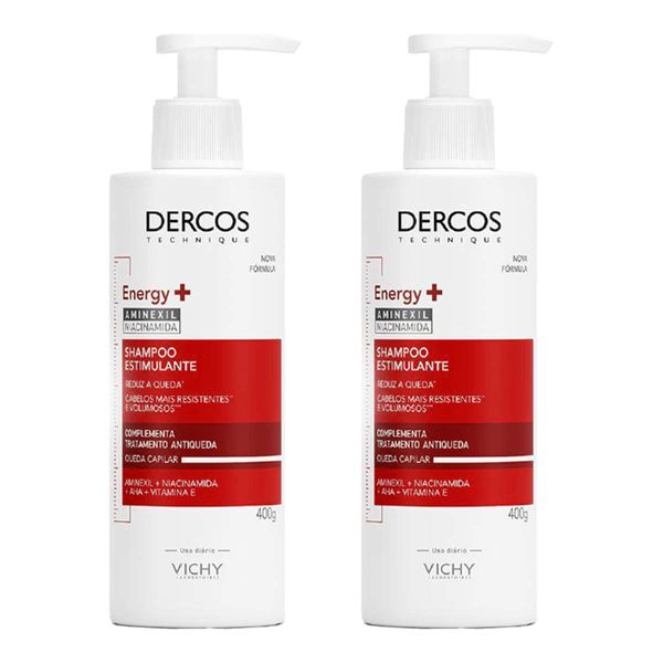 Kit Shampoo Estimulante Vichy Dercos Energy+ Antiqueda 400ml 2 Unidades