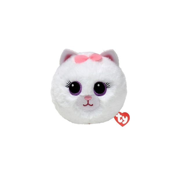 Pelúcia Gatinha Branca Ty Purdy Beanie Bouncers Bolinha Fofa Que Quica Pula