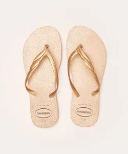 chinelo fantasia gloss glitter havaianas dourado 39-40