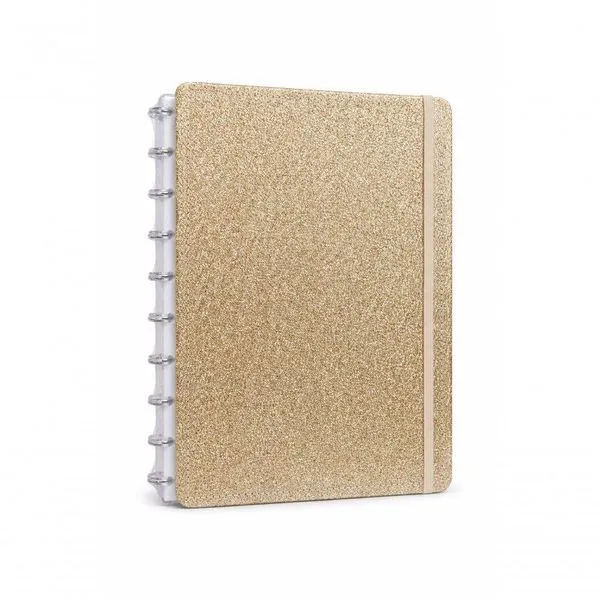 Caderno de Disco Reposicionável Disko Shine Capa Dura Grande g 80 Folhas Dourado Caderno de Disco Disko Shine Capa Dura Grande g 80 Folhas Dourado