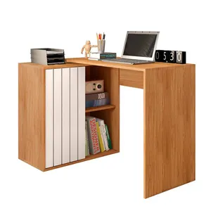 Escrivaninha para Escritório com 1 Porta Ripada Tech Caemmun Freijo/off white