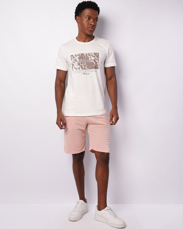 Bermuda Masculina Moletinho Reta Com Bolsos Rosa GG